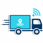 Control de camiones Ilustración que ejemplifica el Control de Camiones, muestra un camión que su ubicación a dispositivos remotos.